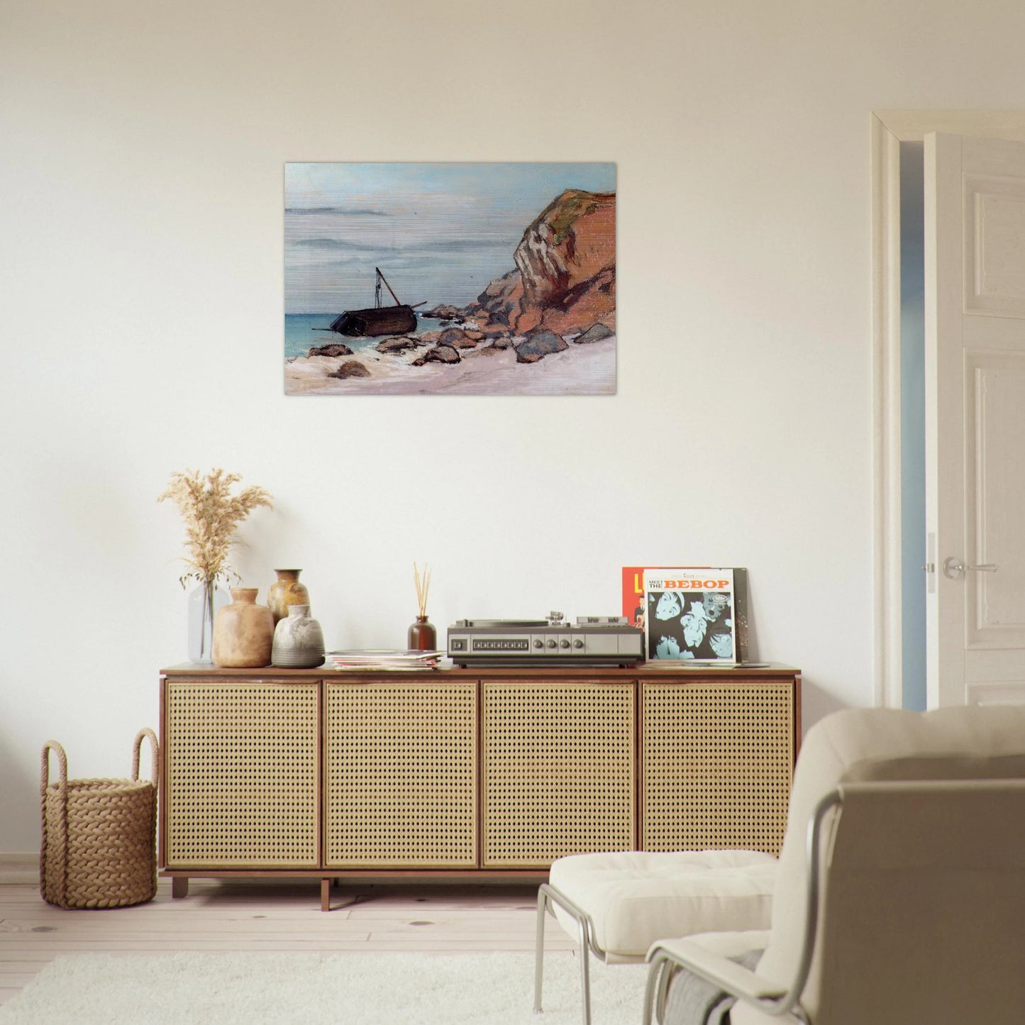 Saint-Adresse, Beached Sailboat - claude monet Brushed Aluminum Print - 70x100 cm / 28x40 inches | claude monet Aluminum Print | claude monet Prints