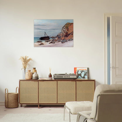Saint-Adresse, Beached Sailboat - claude monet Brushed Aluminum Print - 70x100 cm / 28x40 inches | claude monet Aluminum Print | claude monet Prints