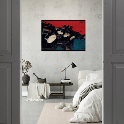 Ciel Rouge Sur Le Lac - 1961 - S. H. Raza Brushed Aluminum Print - 70x100 cm / 28x40 inches | S. H. Raza Aluminum Print | S. H. Raza Prints