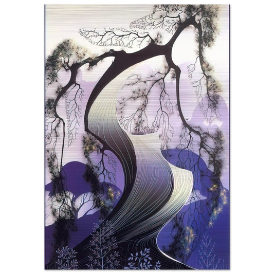 Bonsai - Eyvind Earle Brushed Aluminum Print - 70x100 cm / 28x40 inches | Eyvind Earle Aluminum Print | Eyvind Earle Prints