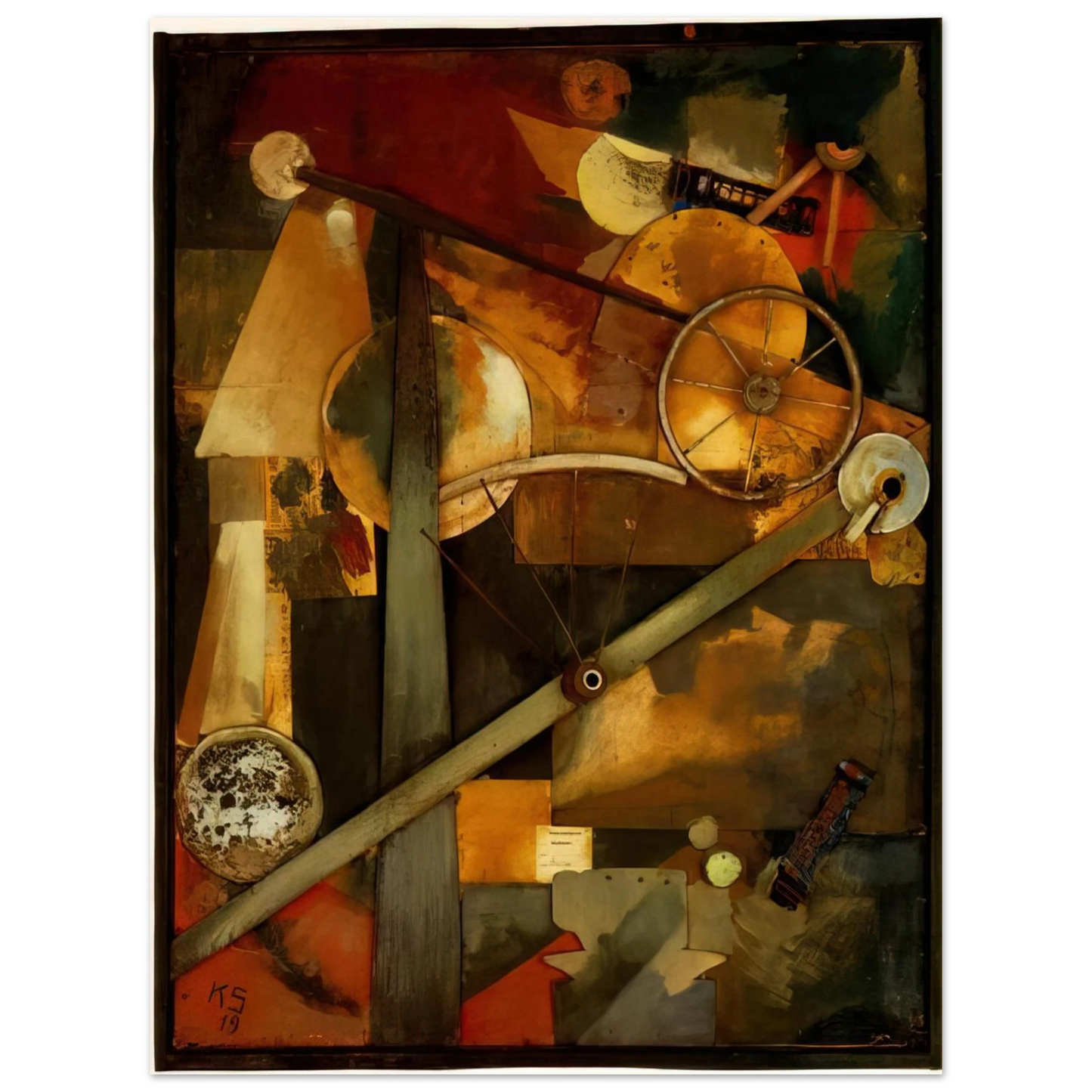 Kurt Schwitters - CONSTRUCTION FOR NOBLE LADIES 1919  75x100 cm / 30x40inches Fine Art Poster
