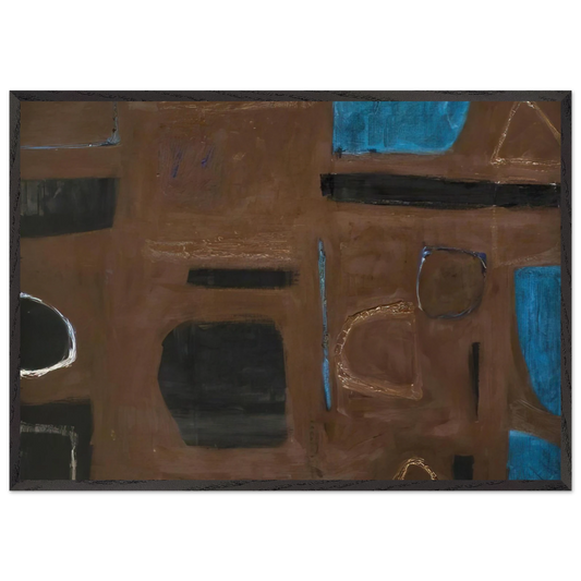 Brown and Black - 1960 - William Scott 70x100 cm / 28x40 inches Framed Art Print – Black Wooden Frame