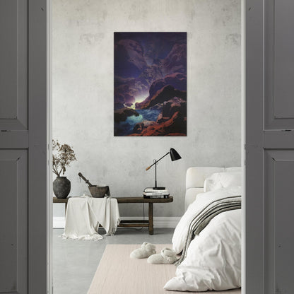 Moonlight - Maxfield Parrish Brushed Aluminum Print - 70x100 cm / 28x40 inches | Maxfield Parrish Aluminum Print | Maxfield Parrish Prints