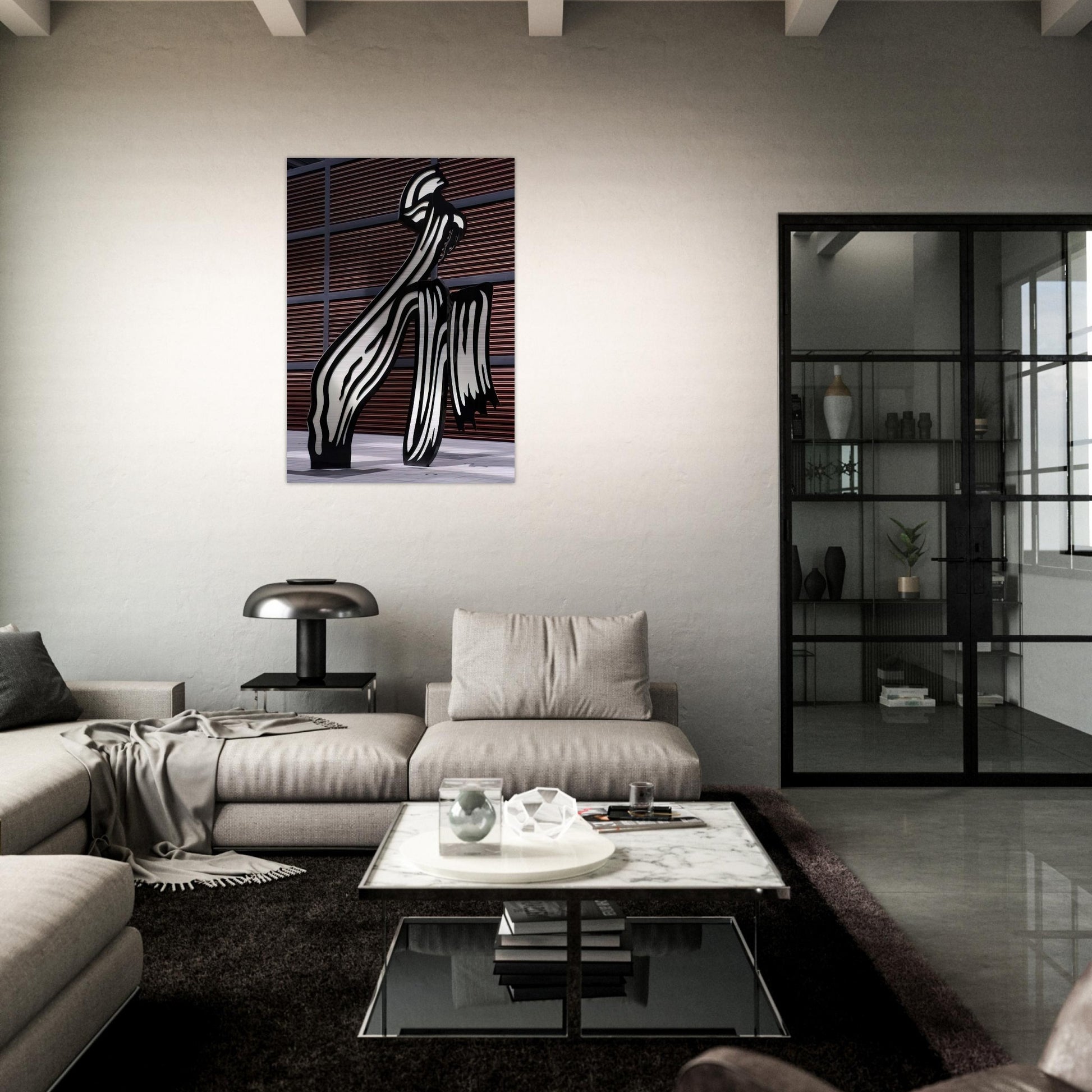 BRUSHSTROKE 1996 - Roy Lichtenstein Brushed Aluminum Print - 70x100 cm / 28x40 inches | Roy Lichtenstein Aluminum Print | Roy Lichtenstein Prints