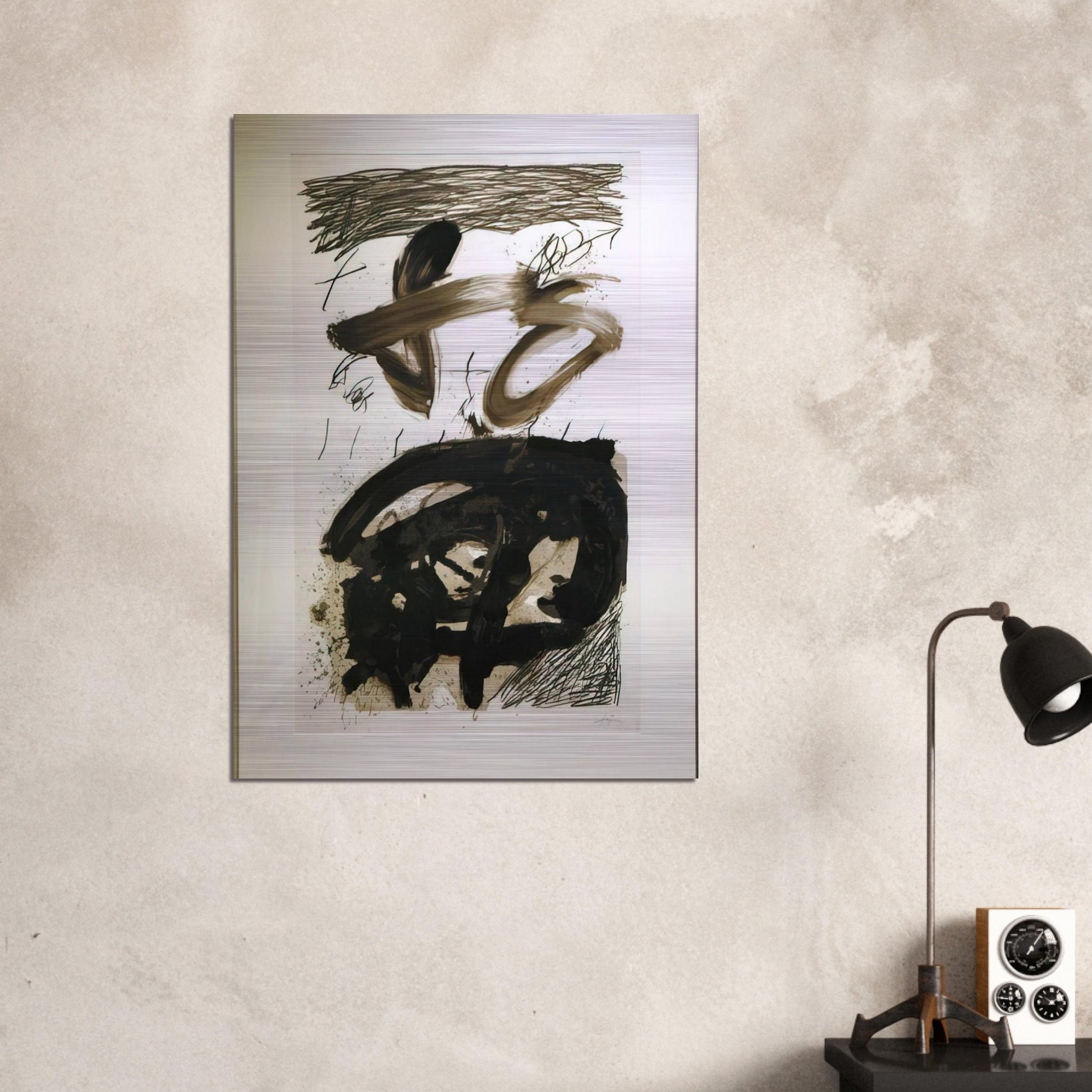 CALLIGRAPHIQUE 1987 - Antoni Tapies Brushed Aluminum Print - 70x100 cm / 28x40 inches | Antoni Tapies Aluminum Print | Antoni Tapies Prints