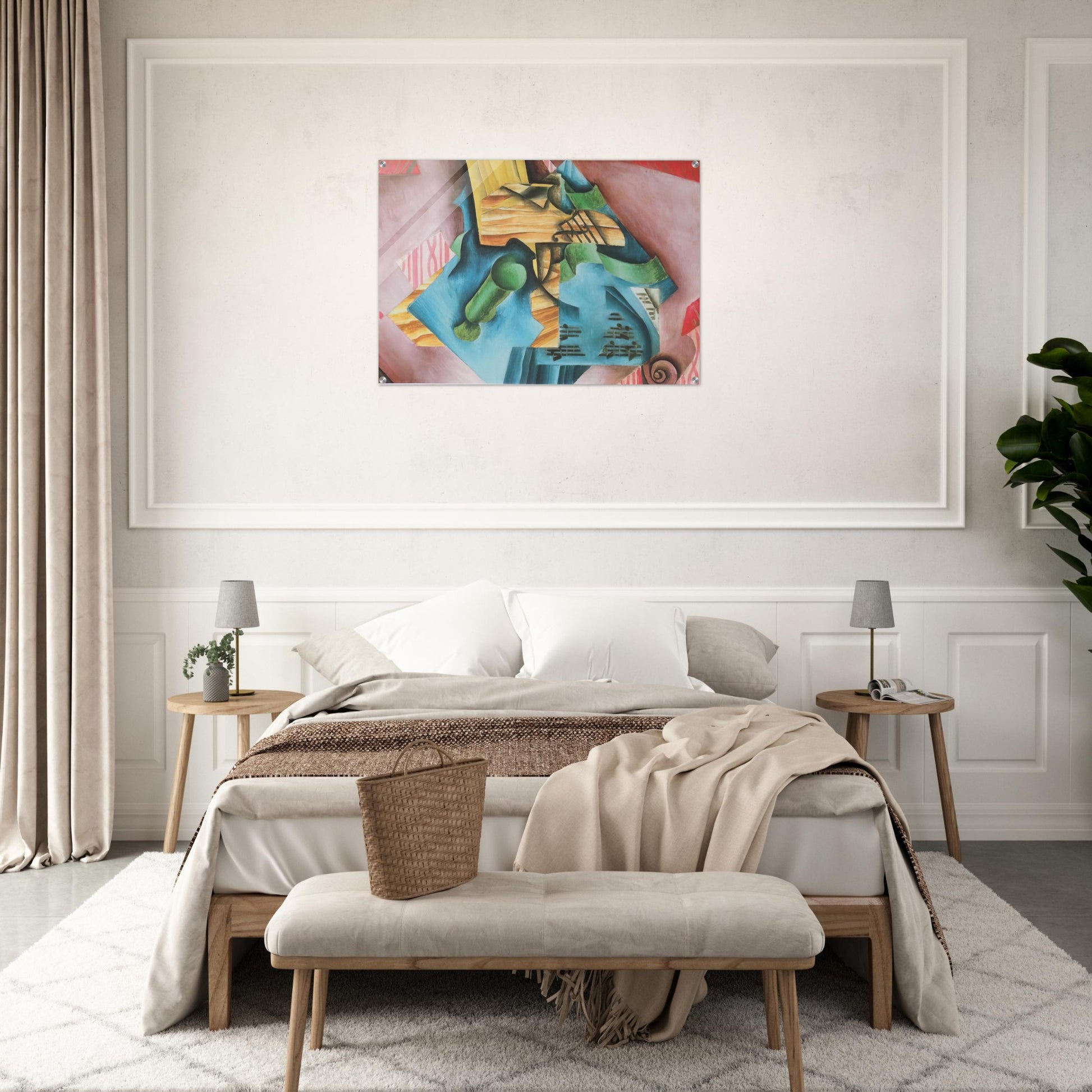 VIOLINE AND GLASS 1913 - Juan Gris Acrylic Print - 70x100 cm / 28x40″ inches | Juan Gris Wall Art | Juan Gris Prints