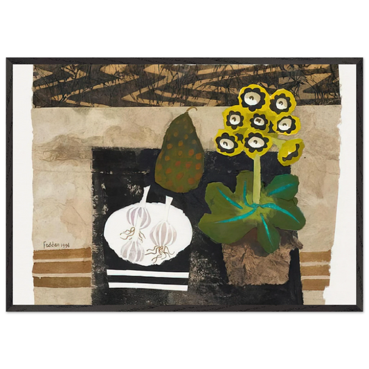 Auricula - 1996 - Mary Fedden 70x100 cm / 28x40 inches Framed Art Print – Black Wooden Frame