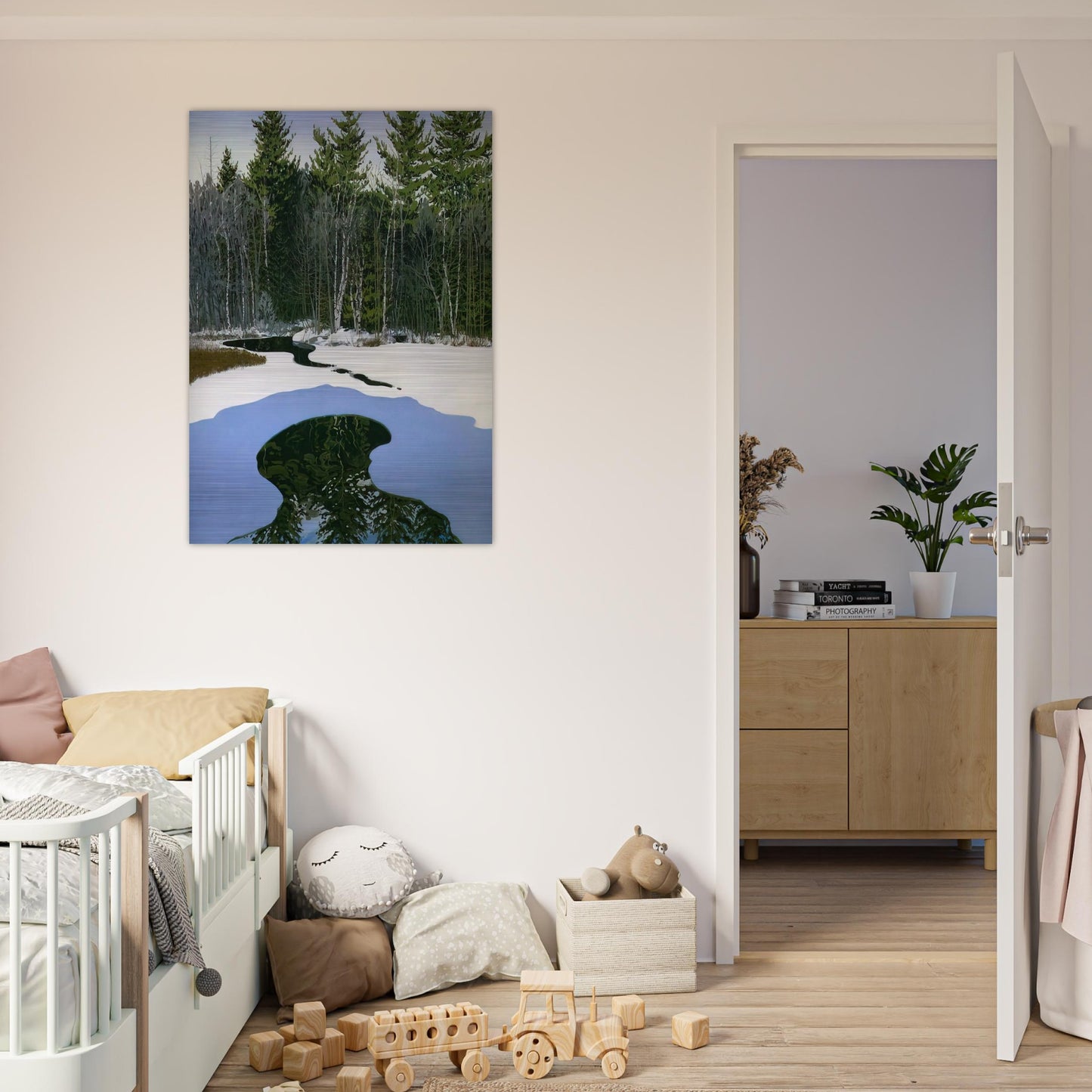 Pond Pass - Contemporary Realism - Neil Welliver Brushed Aluminum Print - 70x100 cm / 28x40 inches | Neil Welliver Aluminum Print | Neil Welliver Prints