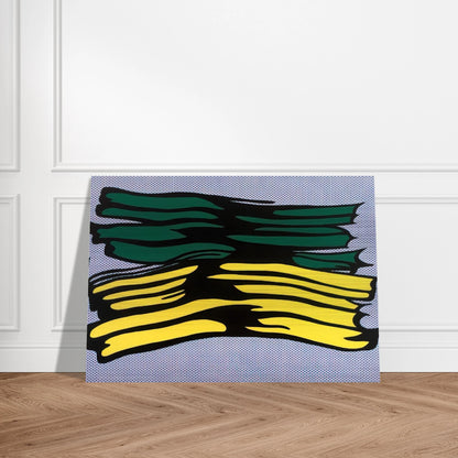 YELLOW AND GREEN BRUSHSTROKES 1966 0 - Roy Lichtenstein Brushed Aluminum Print - 70x100 cm / 28x40 inches | Roy Lichtenstein Aluminum Print | Roy Lichtenstein Prints