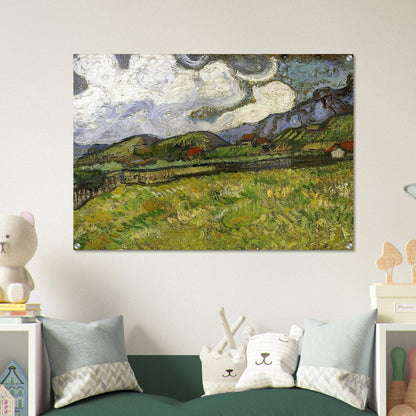 Wheat Field behind Saint-Paul Hospital with a Reaper - Vincent van Gogh Acrylic Print - 70x100 cm / 28x40″ inches