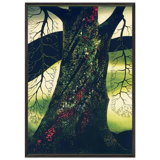 Oak Tree - Eyvind Earle 70x100 cm / 28x40 inches Framed Art Print – Black Wooden Frame
