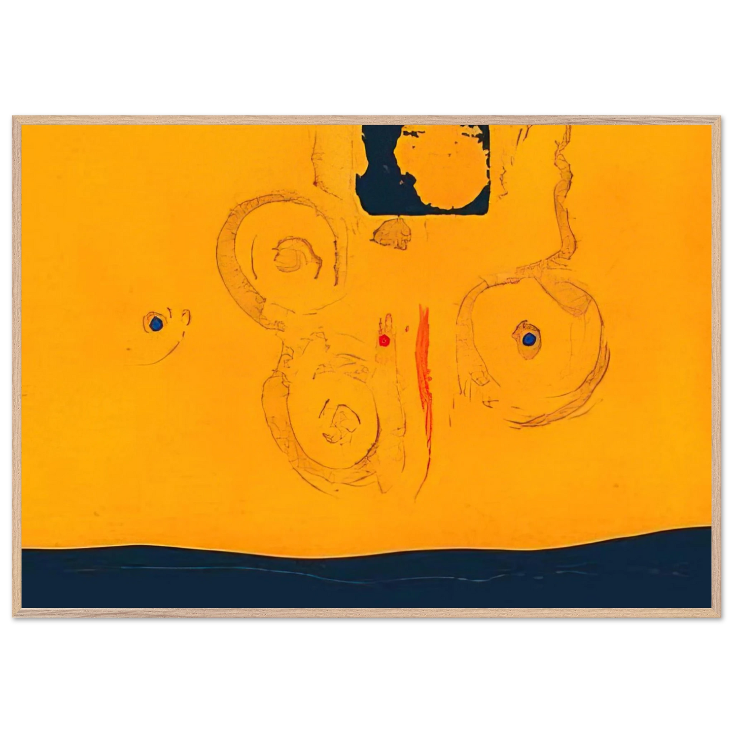 Helen Frankenthaler - Plaza Real - 1988 Wall art - 30x45 cm / 12x18 inches - Premium Wooden Framed Poster With Fine Art Paper-canvas - Wood frame