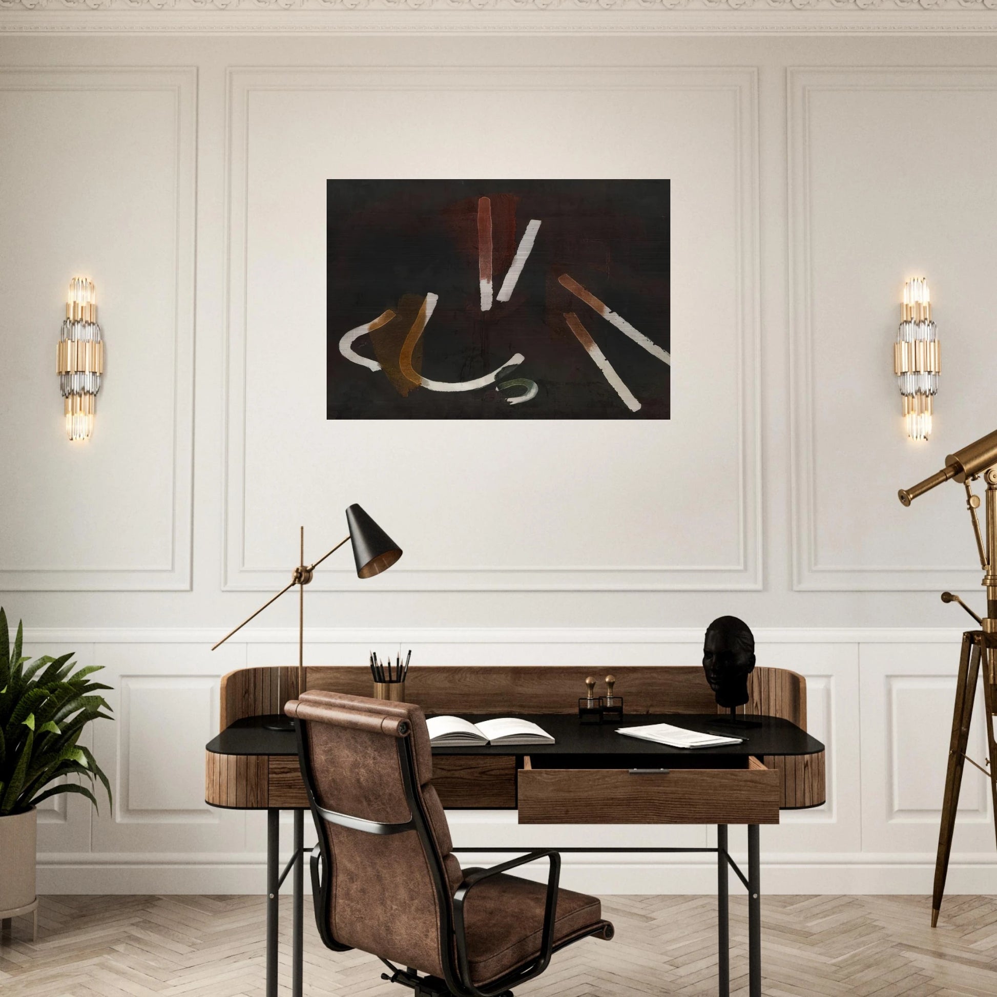 Composition Brun - 1933 - John Ferren Brushed Aluminum Print - 70x100 cm / 28x40 inches | John Ferren Aluminum Print | John Ferren Prints