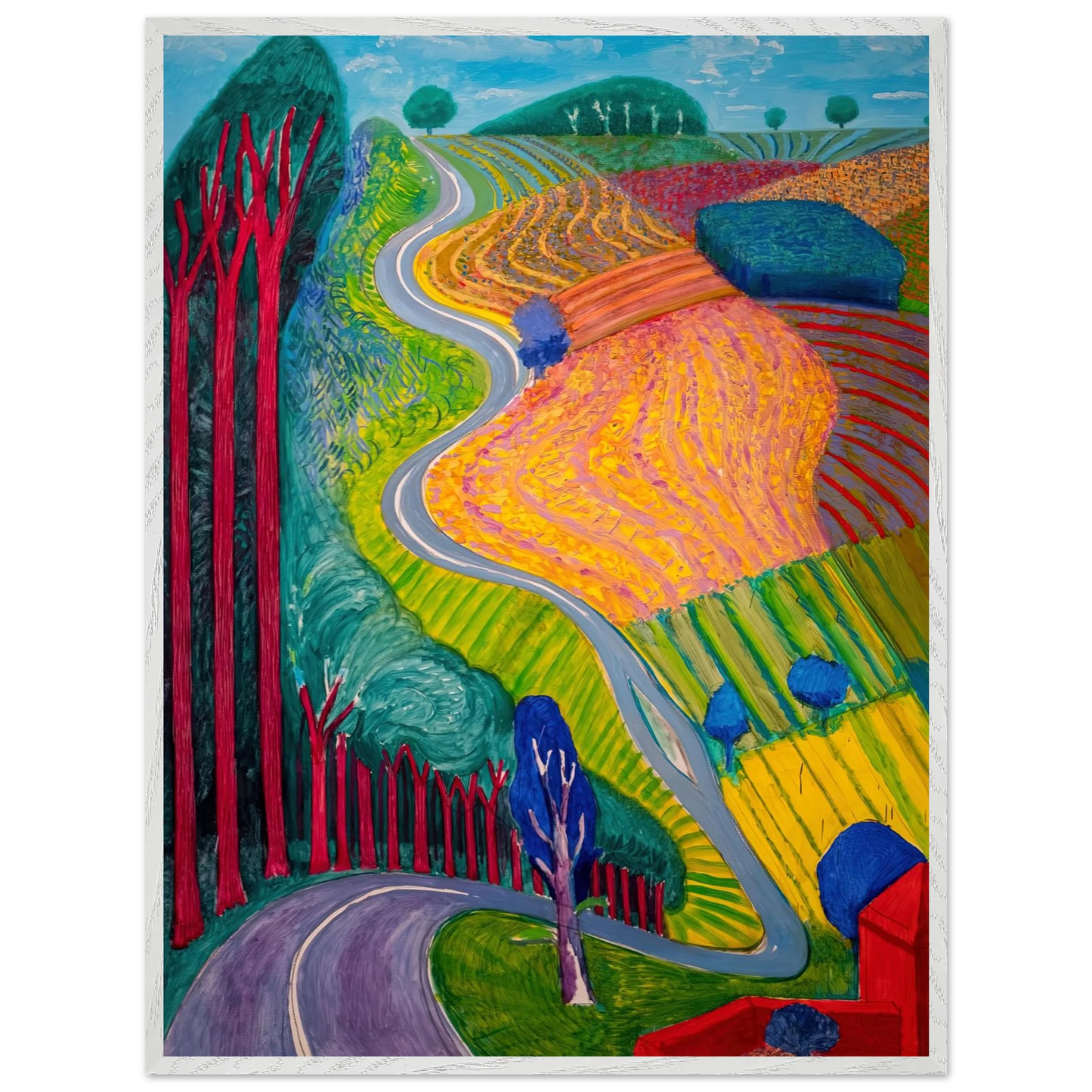 David Hockney - David Hockney Wall art - 60x80 cm / 24x32 inches - Premium Wooden Framed Poster With Fine Art Paper-canvas - Black frame