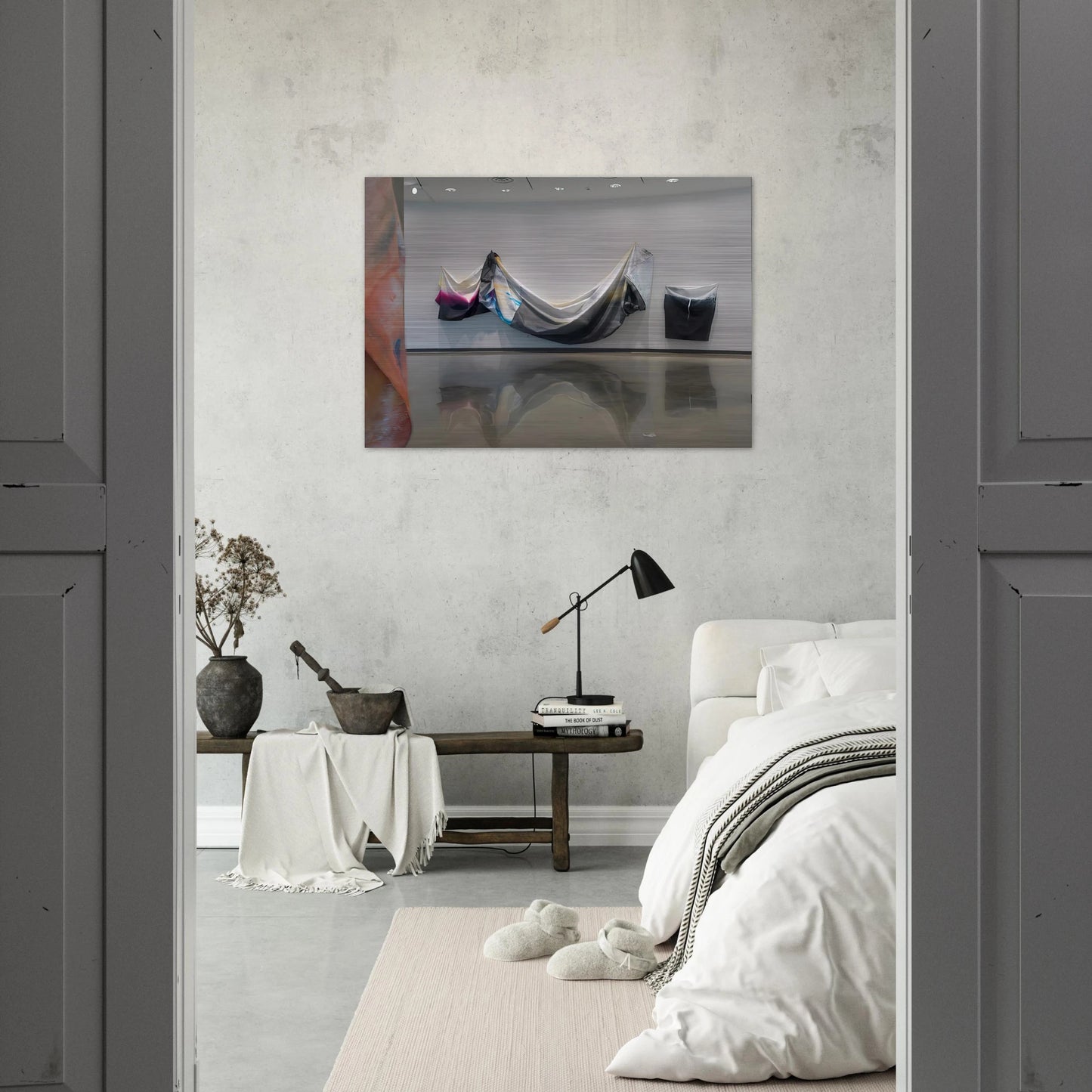 Black Garland - Sam Gilliam Brushed Aluminum Print - 70x100 cm / 28x40 inches | Sam Gilliam Aluminum Print | Sam Gilliam Prints