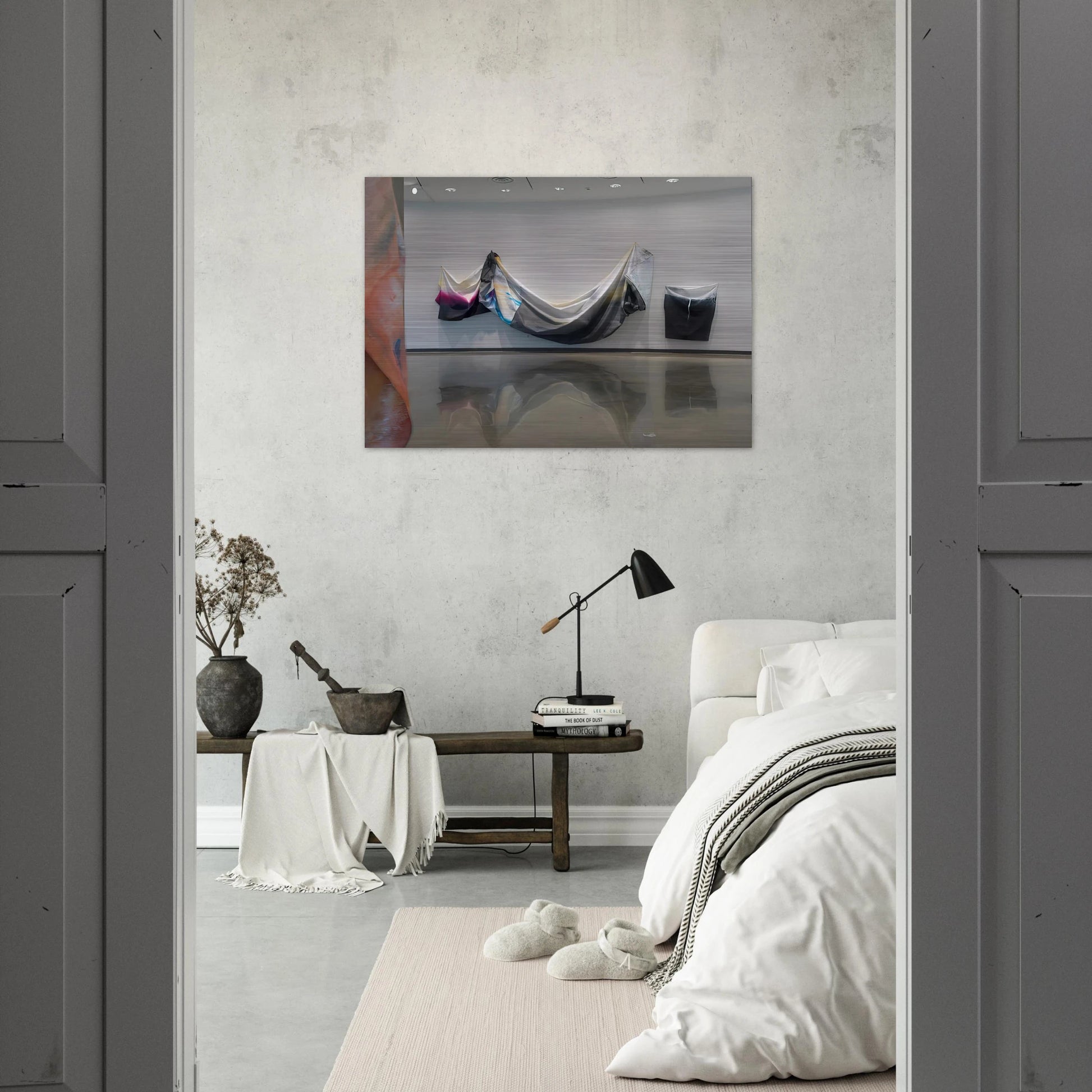 Black Garland - Sam Gilliam Brushed Aluminum Print - 70x100 cm / 28x40 inches | Sam Gilliam Aluminum Print | Sam Gilliam Prints