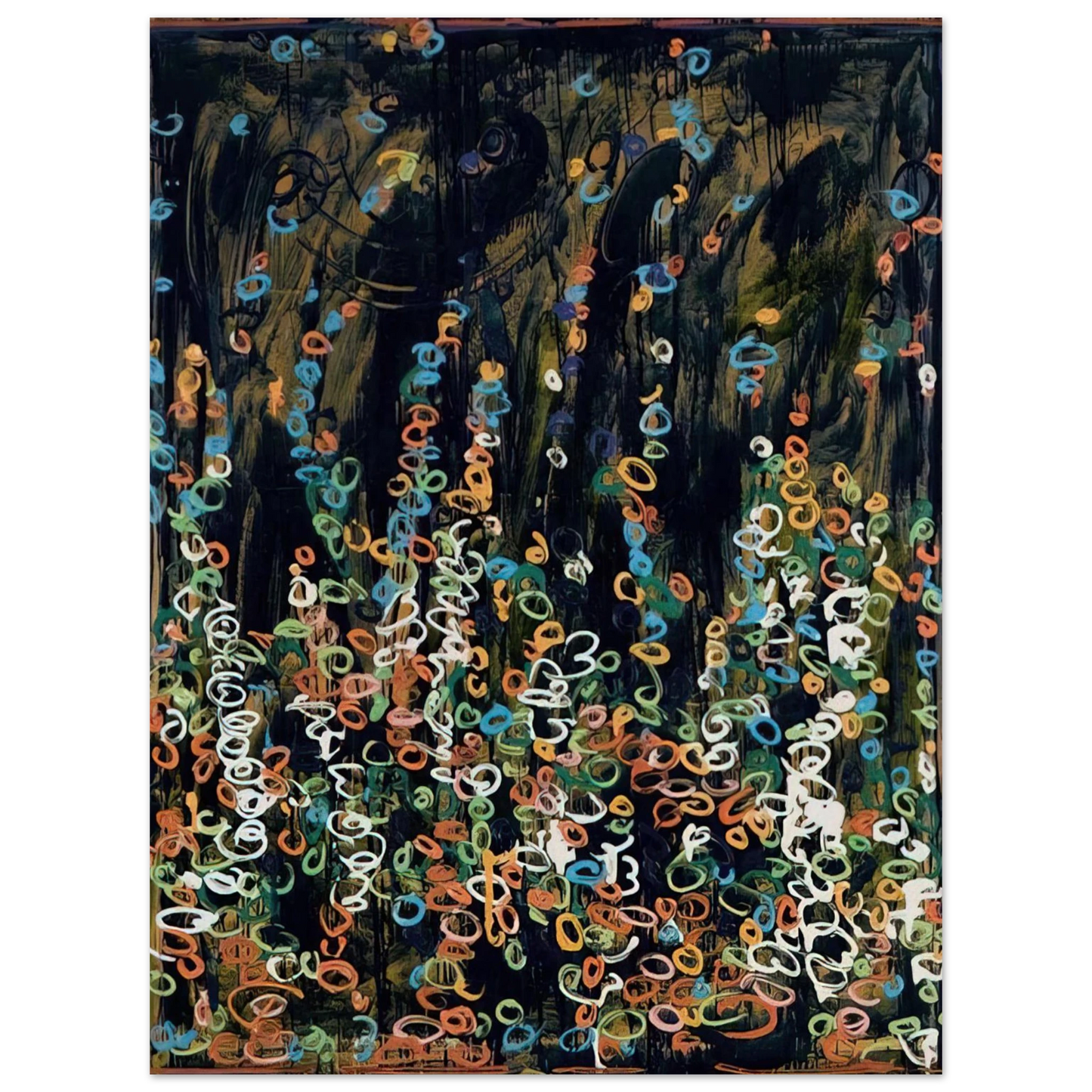 Mario Schifano - Sognato acquarello e dipinto a smalto - 1984  75x100 cm / 30x40inches Fine Art Poster
