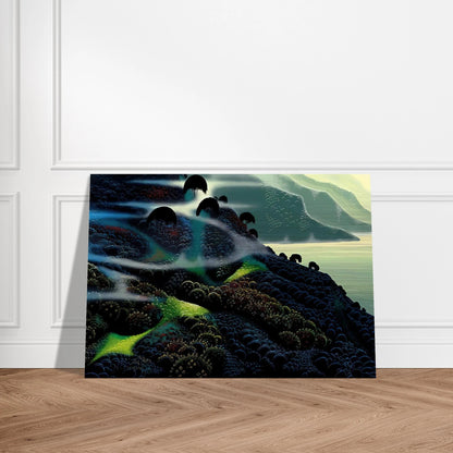 Ocean Paradise - Eyvind Earle Brushed Aluminum Print - 70x100 cm / 28x40 inches | Eyvind Earle Aluminum Print | Eyvind Earle Prints
