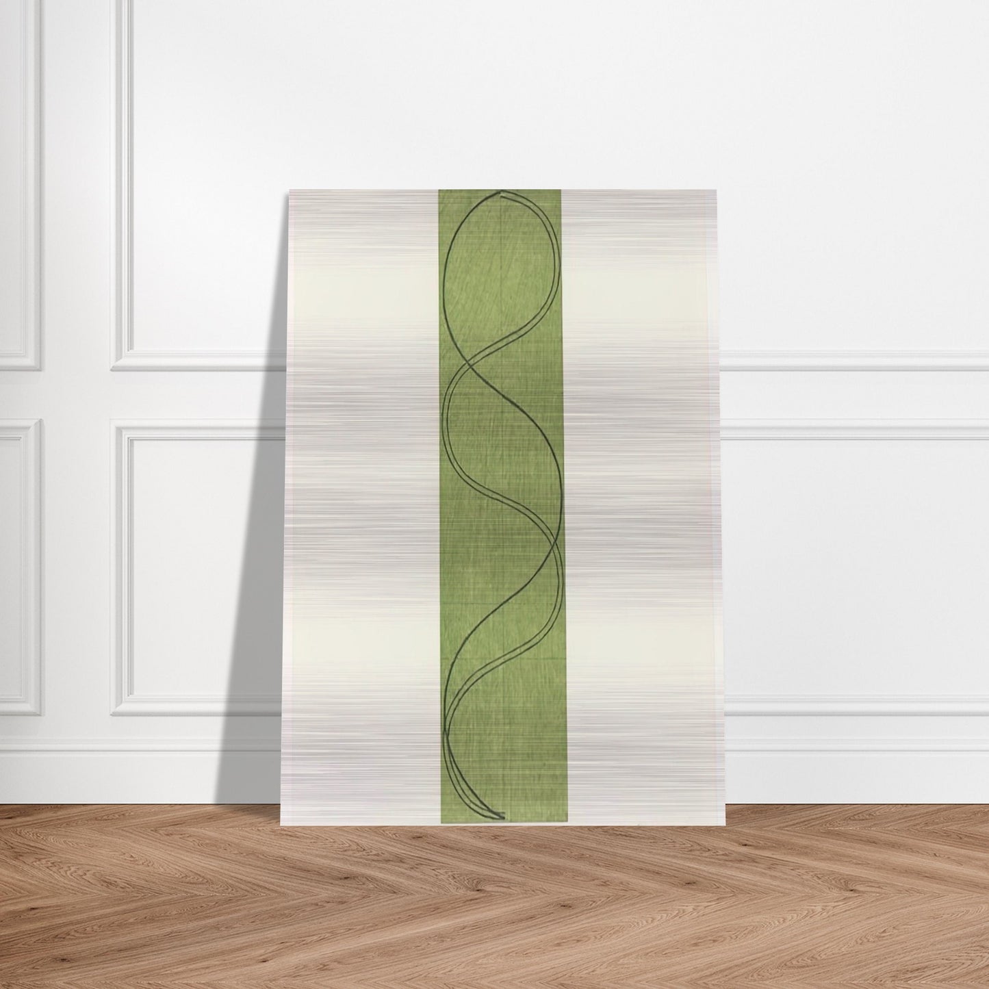GREEN COLUMN FIGURE 2003 - Robert Mangold Brushed Aluminum Print - 70x100 cm / 28x40 inches | Robert Mangold Aluminum Print | Robert Mangold Prints