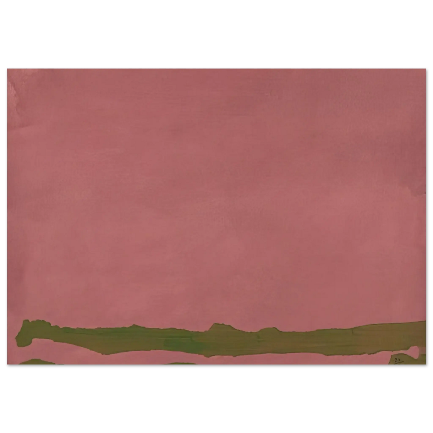 Helen Frankenthaler - Green Likes Mauve - 1970 Wall art - 50x70 cm / 20x28 Inches - Premium Wooden Framed Poster With Fine Art Paper - Wood frame