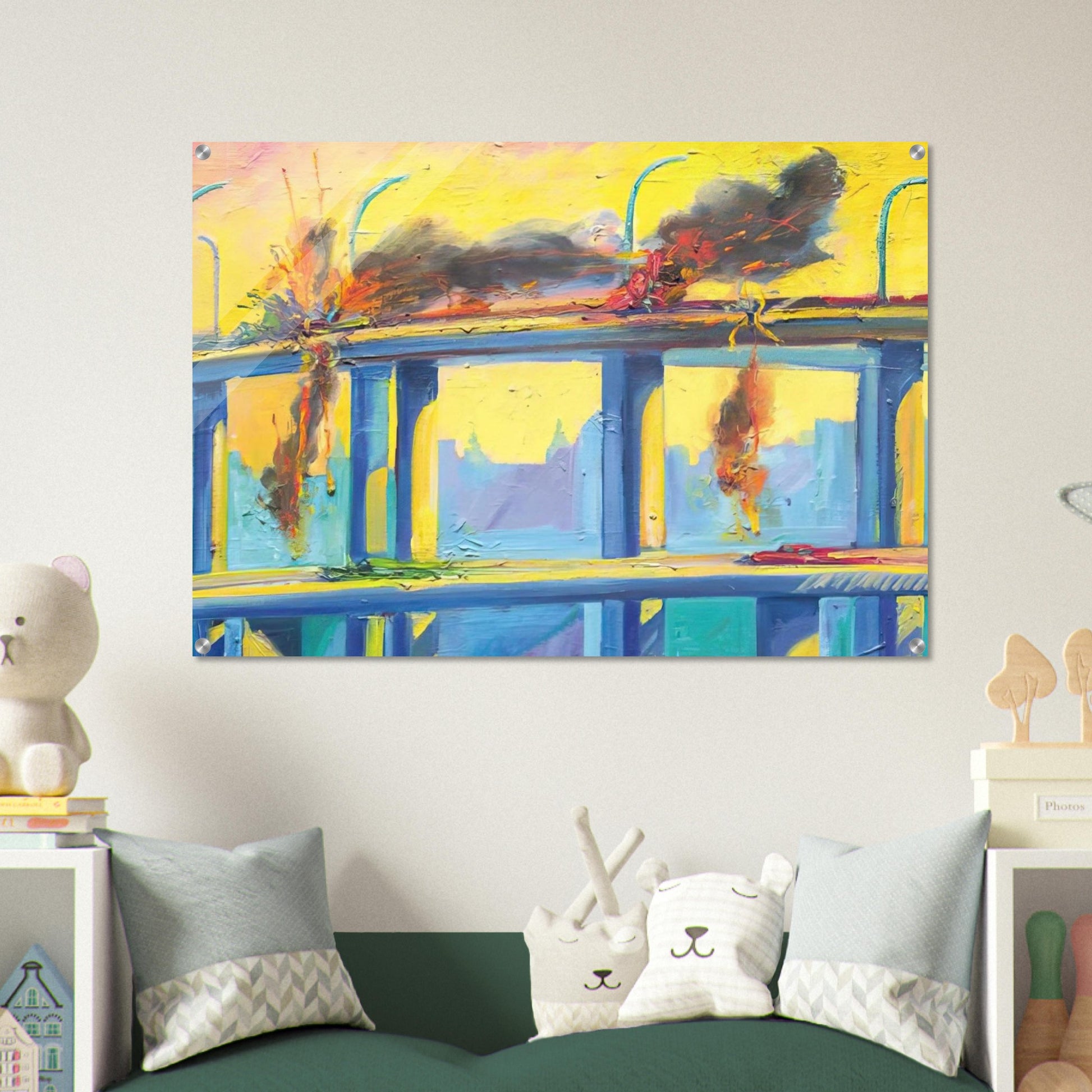 Sunset Crash - 1982 - Carlos Almaraz Acrylic Print - 70x100 cm / 28x40″ inches | Carlos Almaraz Wall Art | Carlos Almaraz Prints