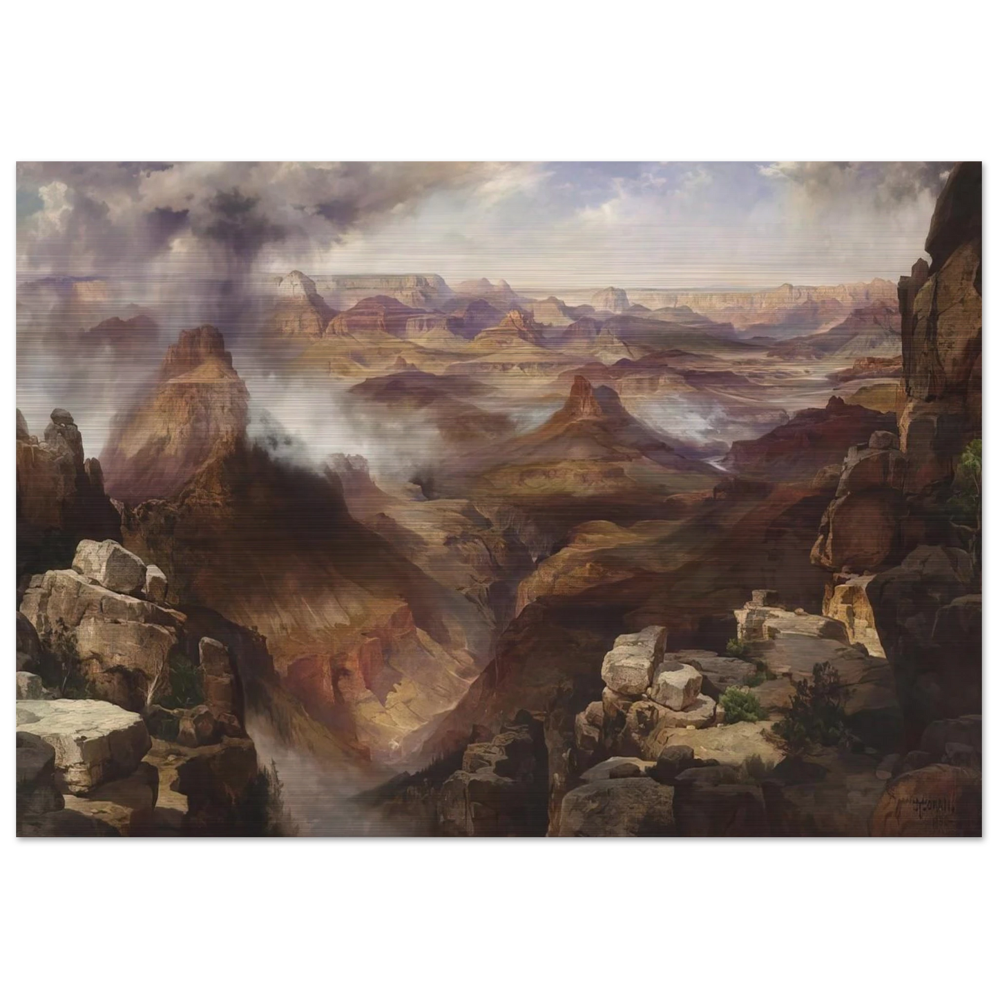 Grand Canyon of the Colorado River - Thomas Moran Brushed Aluminum Print - 70x100 cm / 28x40 inches | Thomas Moran Aluminum Print | Thomas Moran Prints