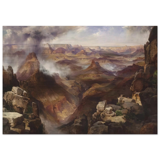 Grand Canyon of the Colorado River - Thomas Moran Brushed Aluminum Print - 70x100 cm / 28x40 inches | Thomas Moran Aluminum Print | Thomas Moran Prints
