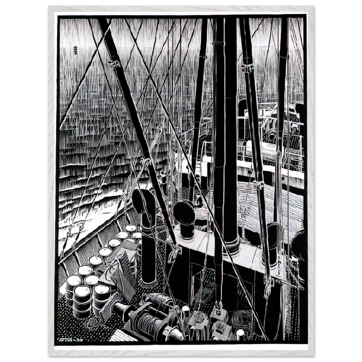 MC Escher - FREIGHTER SEPTEMBER 1936 1936 Wall Art - 30x40 cm / 12x16 inches - Fine Art Poster-canvas - -