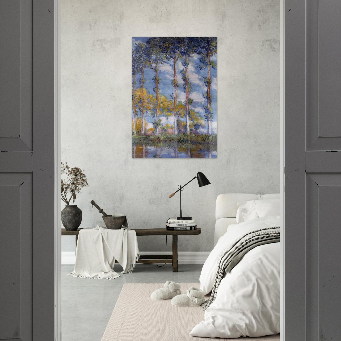 Poplars - claude monet Brushed Aluminum Print - 70x100 cm / 28x40 inches | claude monet Aluminum Print | claude monet Prints