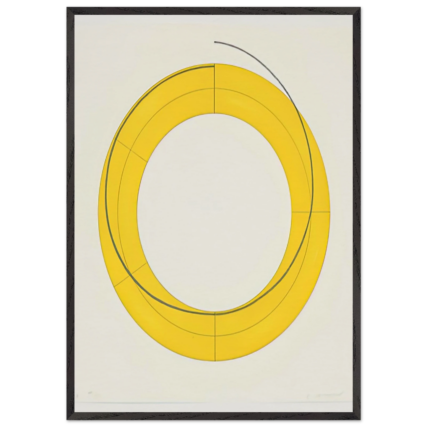 RING A YELLOW 2010 - Robert Mangold 70x100 cm / 28x40 inches Framed Art Print – Black Wooden Frame