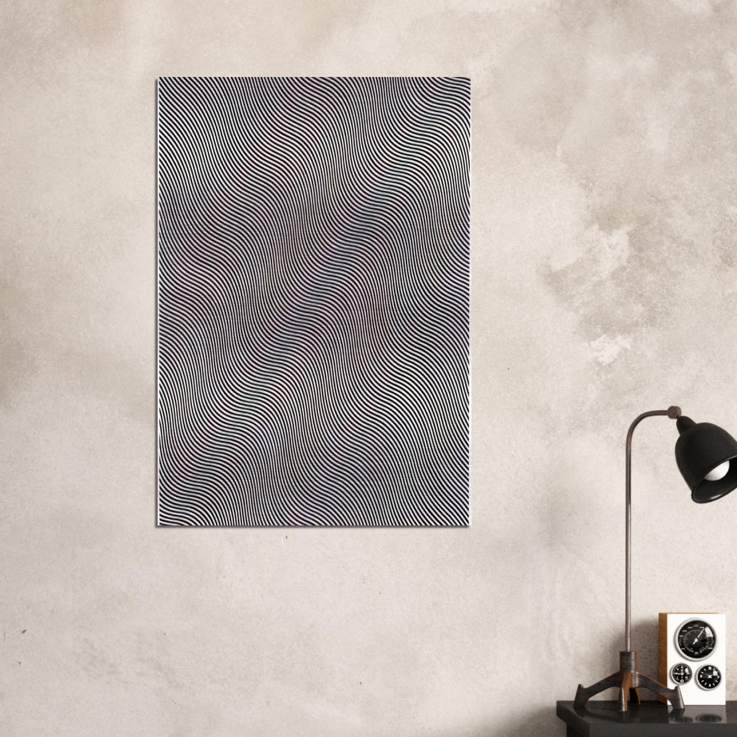UNTITLED DIAGONAL CURVE 1966 - Bridget Riley Brushed Aluminum Print - 70x100 cm / 28x40 inches | Bridget Riley Aluminum Print | Bridget Riley Prints