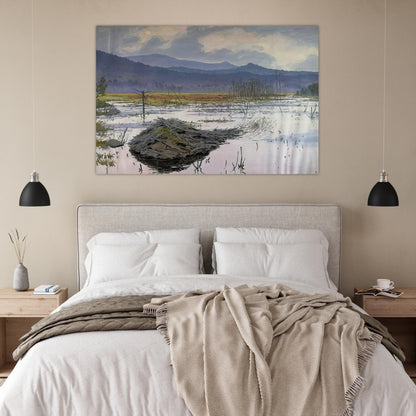 Beaver Pond - 1976 - Neil Welliver Art Prints - 100x150 cm / 40x60″ inches | Neil Welliver Poster | Neil Welliver Prints