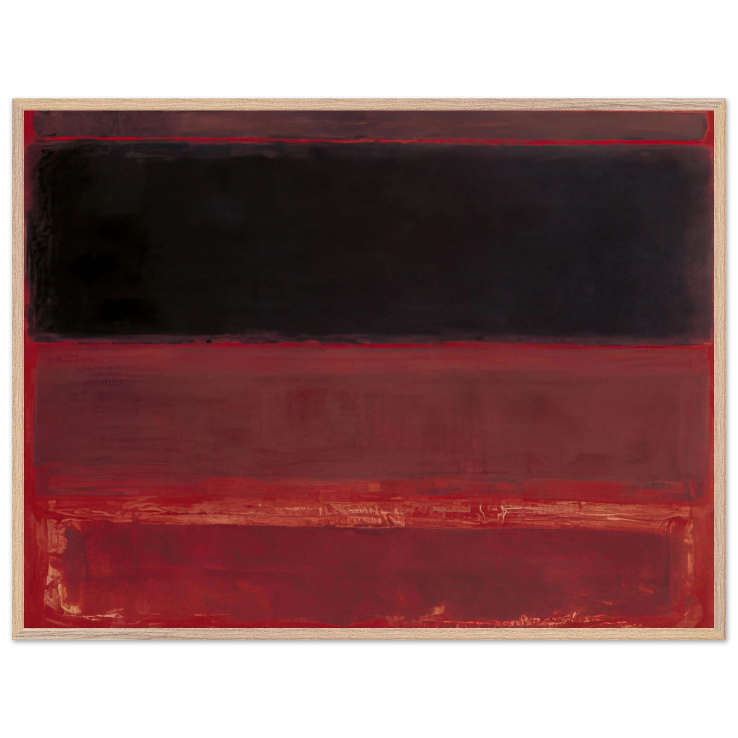 Mark Rothko - Four Darks in Red - 1958 Wall Art - 30x40 cm / 12x16 inches - Premium Wooden Framed Poster With Fine Art Paper-canvas - Wood frame