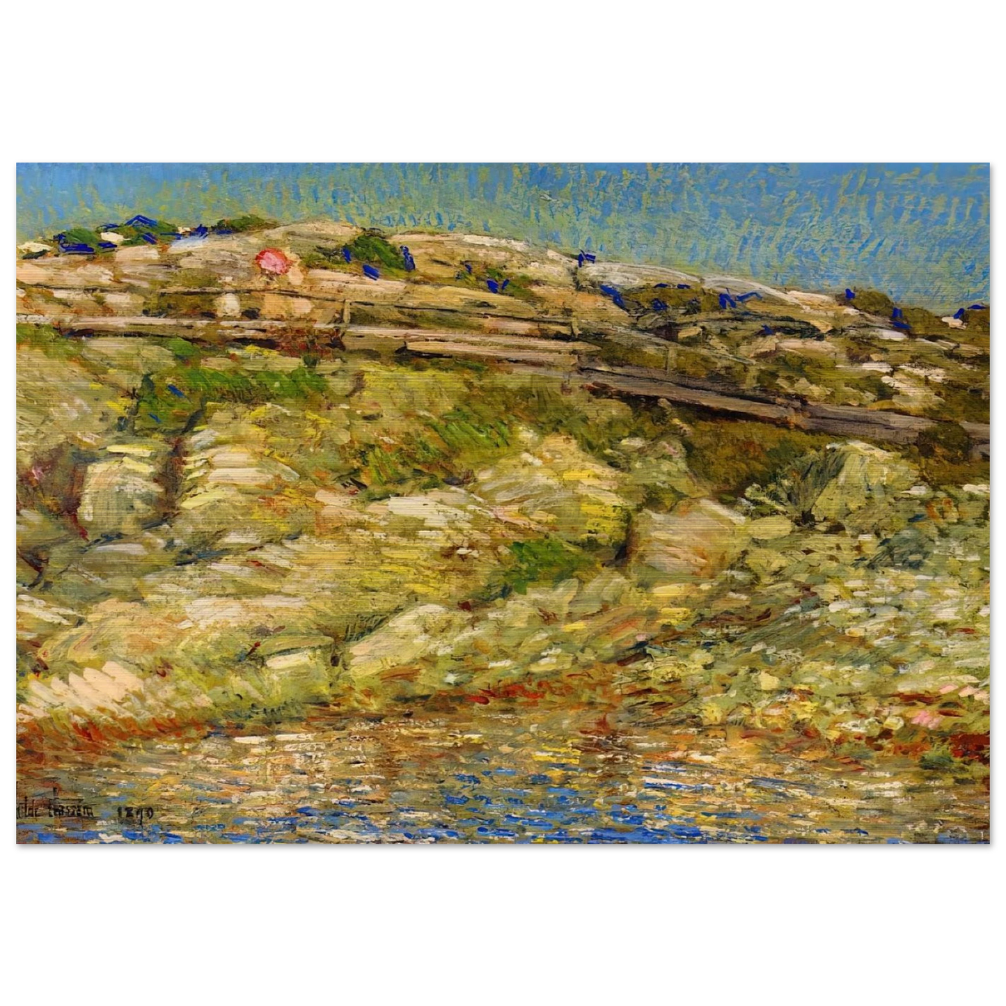 Walk Around the Island - Childe Hassam Brushed Aluminum Print - 70x100 cm / 28x40 inches | Childe Hassam Aluminum Print | Childe Hassam Prints
