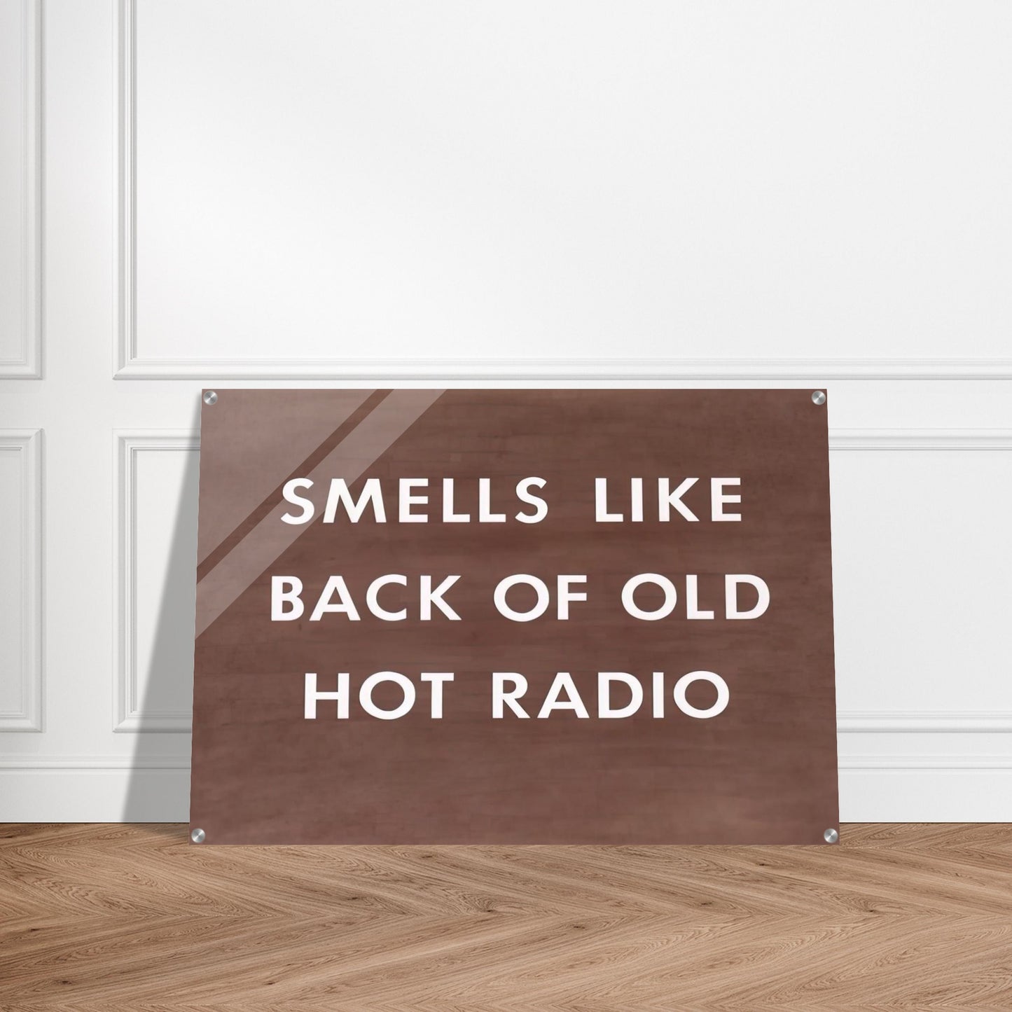 SMELLS LIKE BACK OF OLD HOT RADIO 1976 - Edward Ruscha Acrylic Print - 70x100 cm / 28x40″ inches