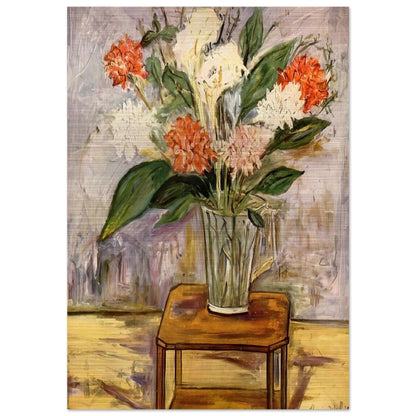 FLOWERS - Maurice Utrillo Brushed Aluminum Print - 70x100 cm / 28x40 inches | Maurice Utrillo Aluminum Print | Maurice Utrillo Prints