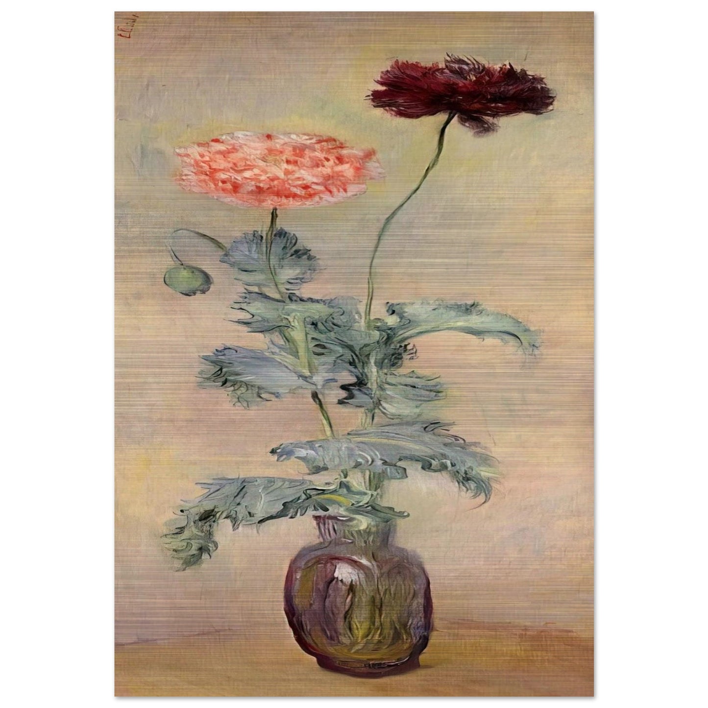 Red and Pink Poppies - claude monet Brushed Aluminum Print - 70x100 cm / 28x40 inches | claude monet Aluminum Print | claude monet Prints