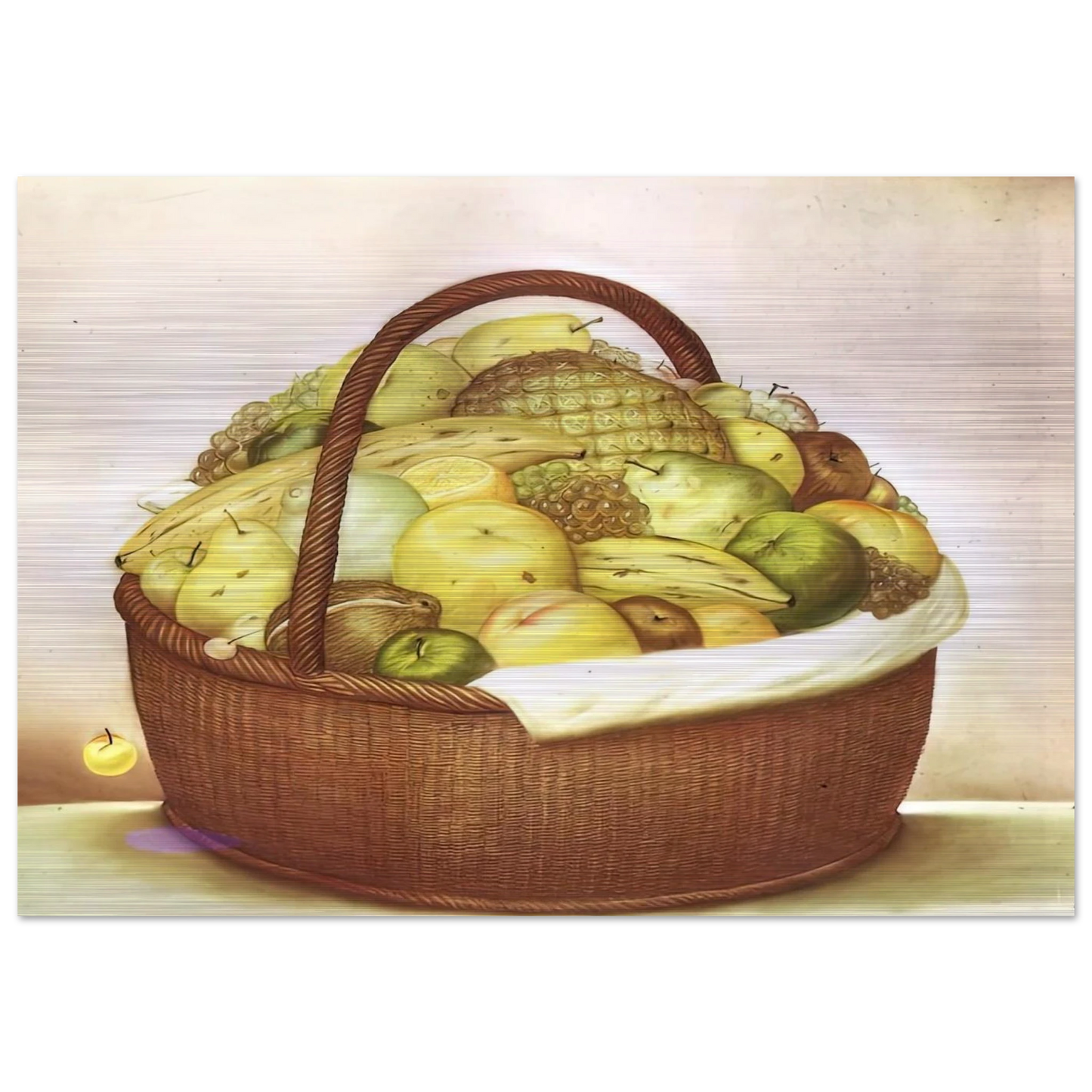 FRUIT BASKET - Fernando Botero Brushed Aluminum Print - 70x100 cm / 28x40 inches | Fernando Botero Aluminum Print | Fernando Botero Prints