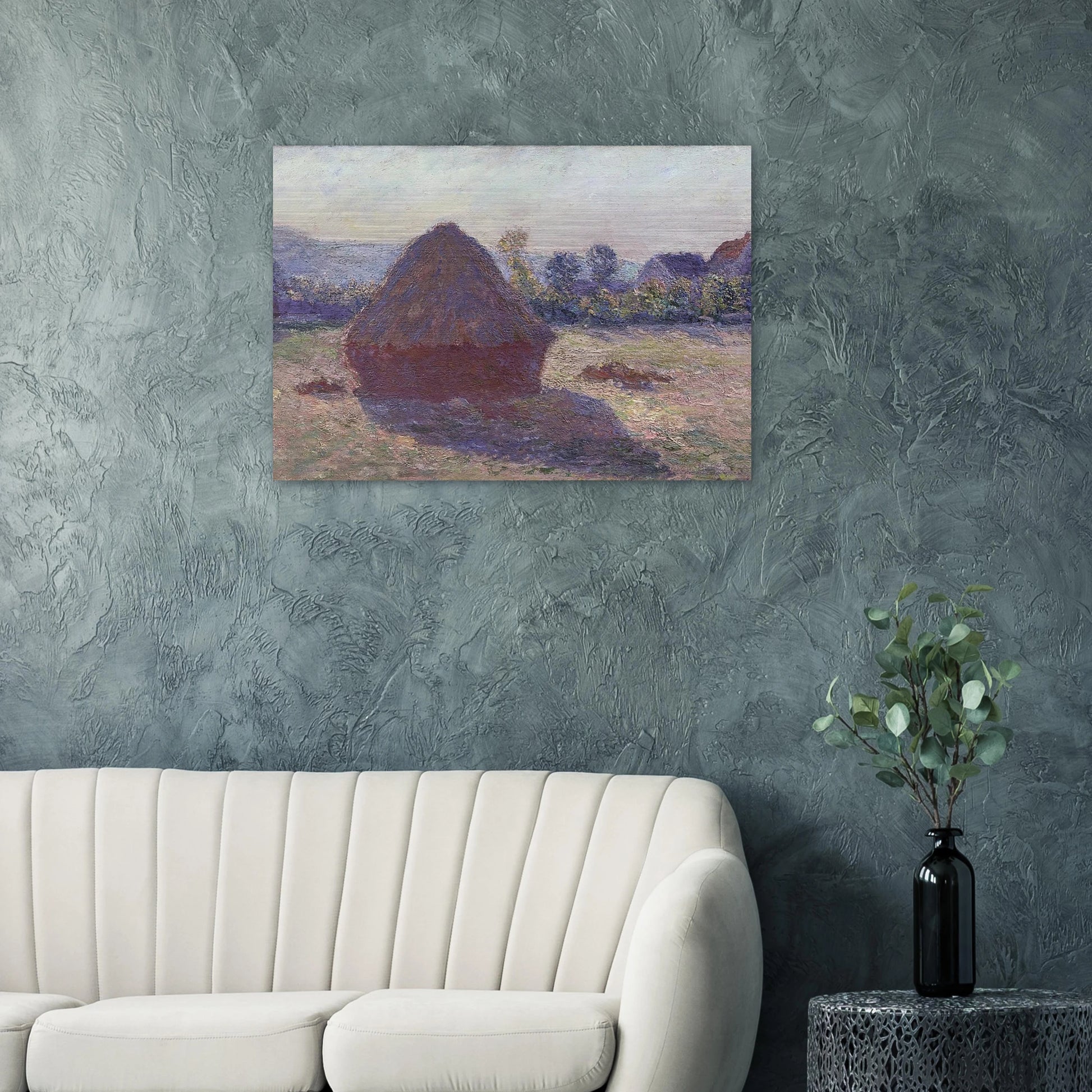 A Haystack in the Evening Sun - claude monet Brushed Aluminum Print - 70x100 cm / 28x40 inches | claude monet Aluminum Print | claude monet Prints
