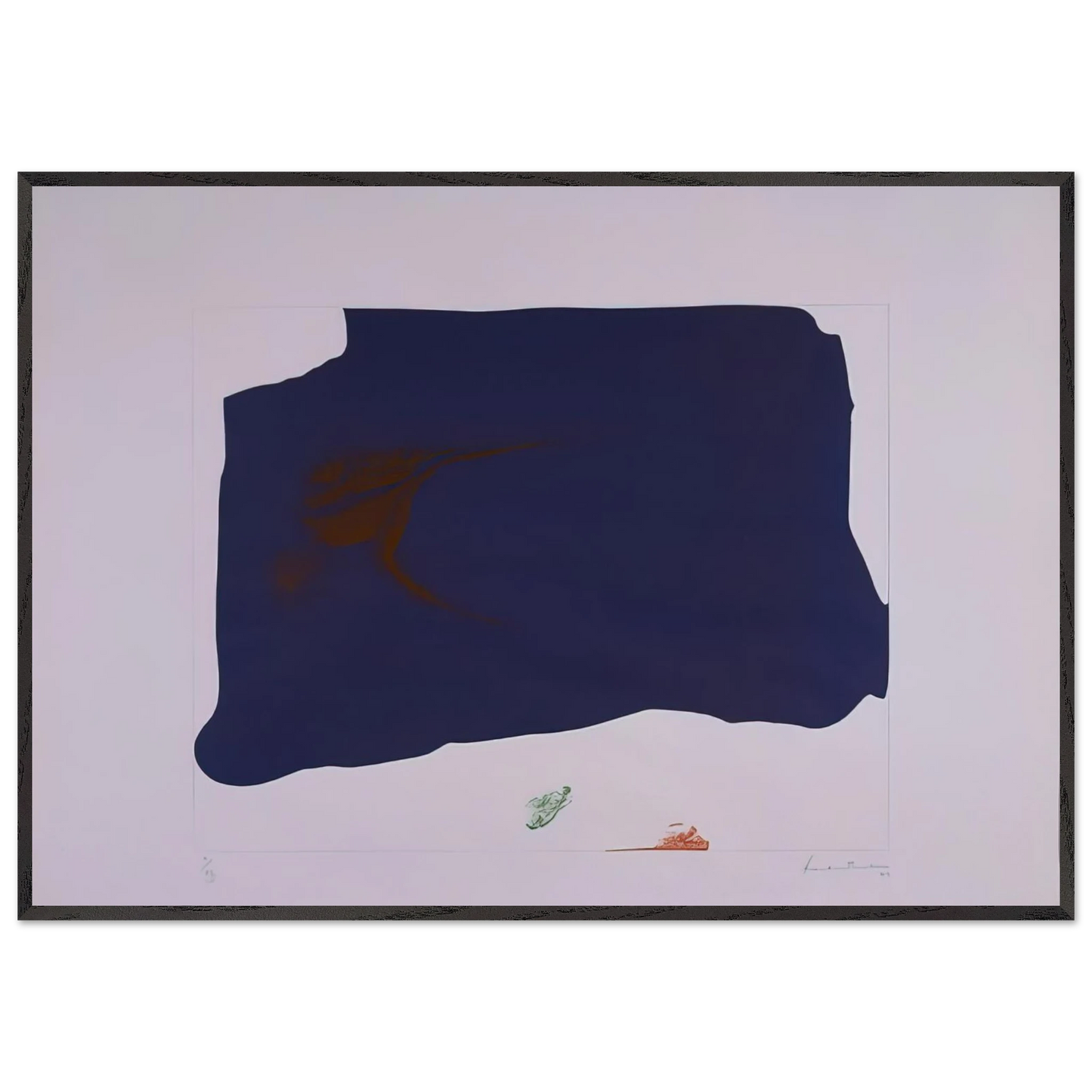 Helen Frankenthaler - Variation II on Mauve Corner - 1969 Wall art - 30x30 cm / 12x12 inches - Premium Wooden Framed Poster With Fine Art Paper-canvas - Wood frame