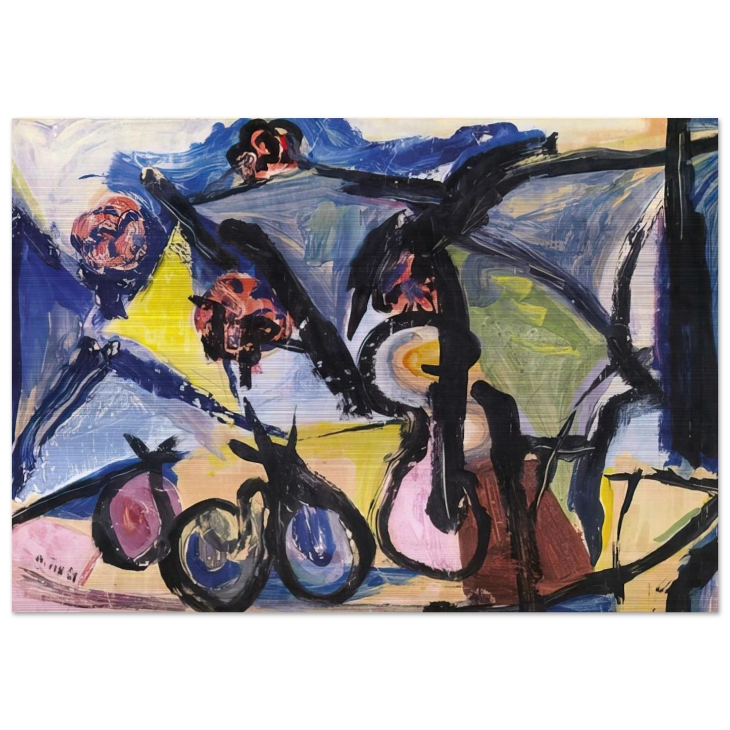 Abstract Still Life - 1950 - Walasse Ting Brushed Aluminum Print - 70x100 cm / 28x40 inches | Walasse Ting Aluminum Print | Walasse Ting Prints