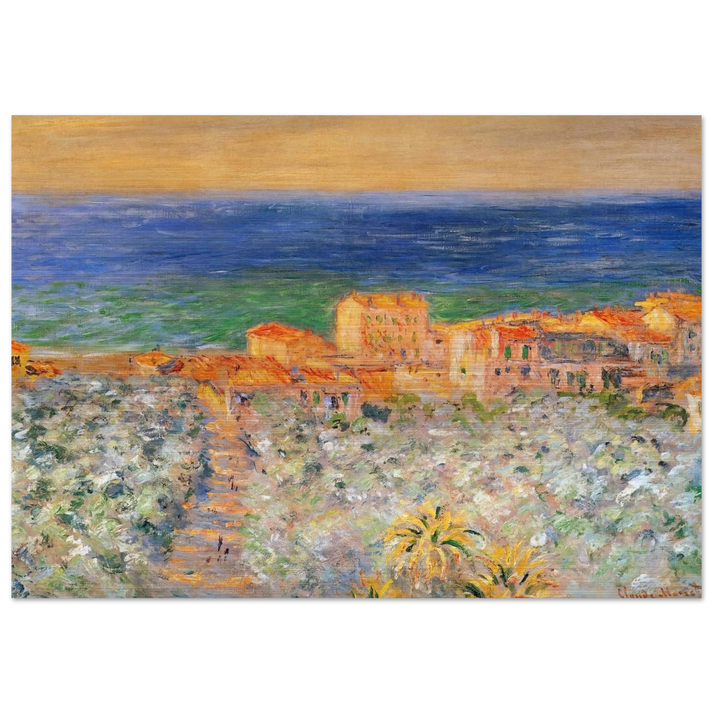 Burgo Marina at Bordighera - claude monet Brushed Aluminum Print - 70x100 cm / 28x40 inches | claude monet Aluminum Print | claude monet Prints