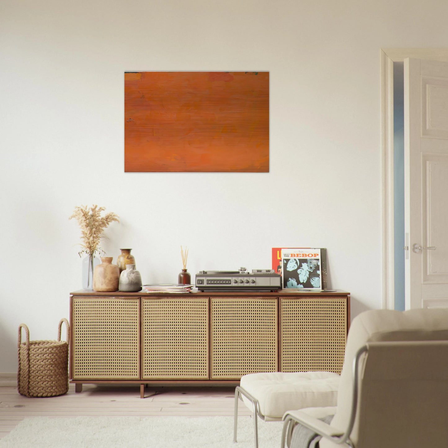 Untitled Orange Painting - Robert Ryman Brushed Aluminum Print - 70x100 cm / 28x40 inches | Robert Ryman Aluminum Print | Robert Ryman Prints