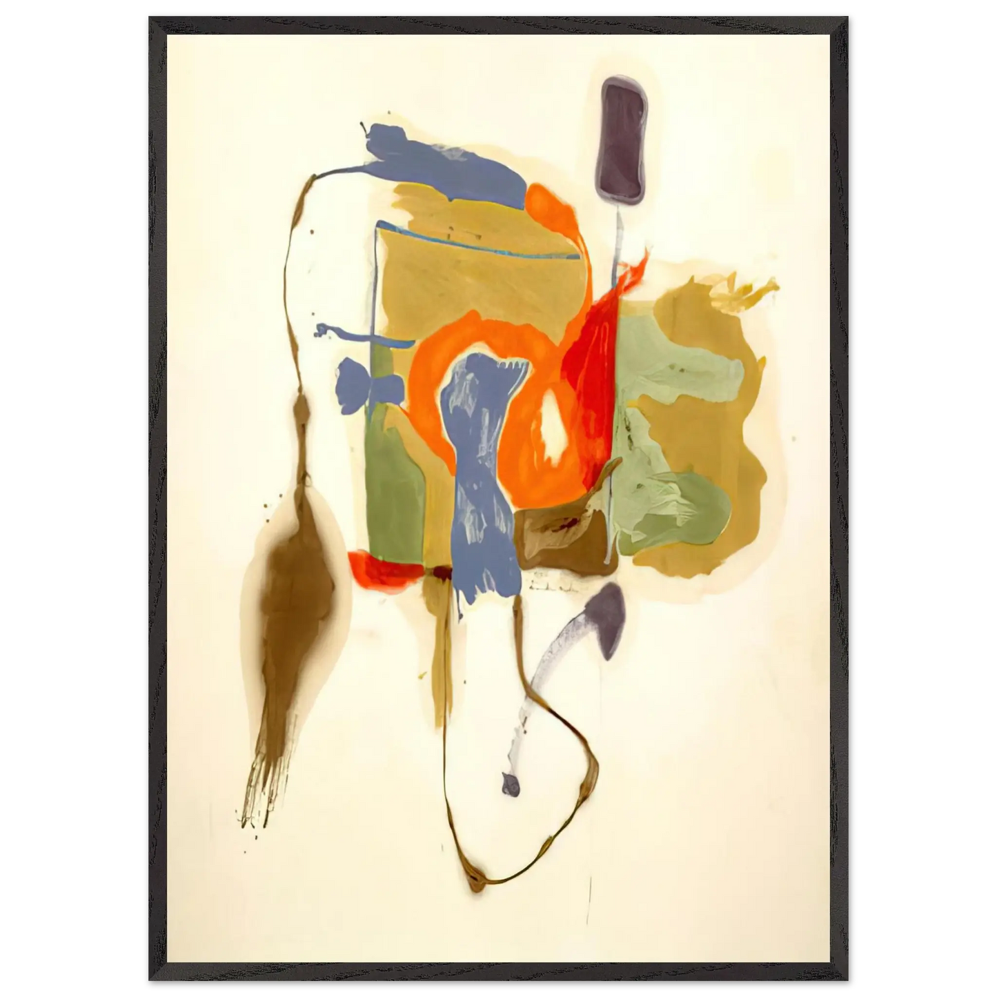 Helen Frankenthaler - Blue Form in a Scene - 1961 Wall art - 30x40 cm / 12x16 Inches - Premium Wooden Framed Poster With Fine Art Paper - Black frame