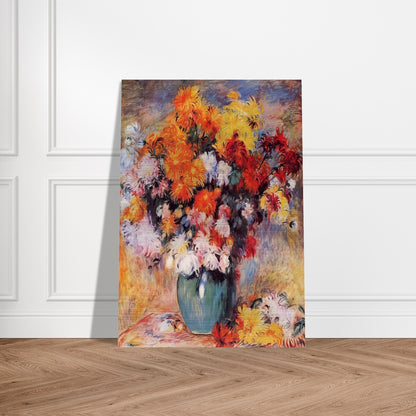 Vase of Chrysanthemums - Pierre-Auguste Renoir Brushed Aluminum Print - 70x100 cm / 28x40 inches | Pierre-Auguste Renoir Aluminum Print | Pierre-Auguste Renoir Prints
