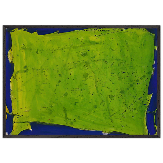 Untitled  Blue-Green  - Sam Francis 70x100 cm / 28x40 inches Framed Art Print – Black Wooden Frame
