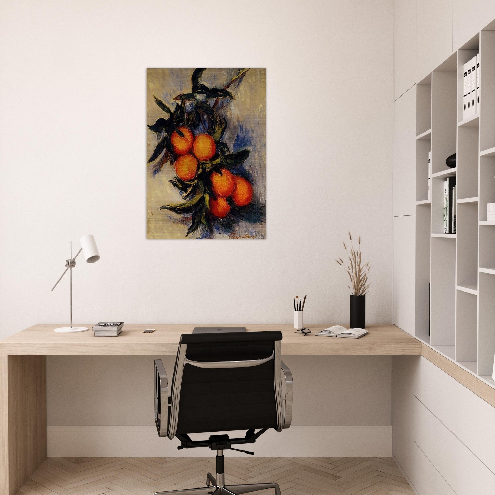Branch of Orange Bearing Fruit - claude monet Brushed Aluminum Print - 70x100 cm / 28x40 inches | claude monet Aluminum Print | claude monet Prints