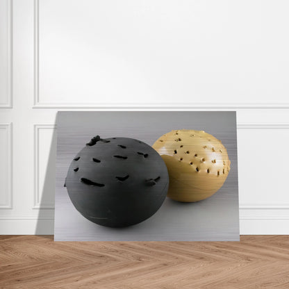 Sphere - 1957 - Lucio Fontana Brushed Aluminum Print - 70x100 cm / 28x40 inches | Lucio Fontana Aluminum Print | Lucio Fontana Prints
