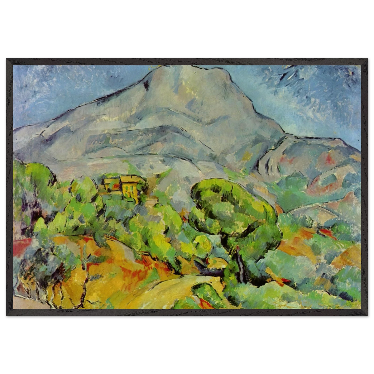 Road near Mont Sainte-Victoire - Paul Cezanne 70x100 cm / 28x40 inches Framed Art Print – Black Wooden Frame
