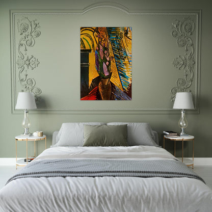 Flowers on the table - Pablo Picasso Brushed Aluminum Print - 70x100 cm / 28x40 inches | Pablo Picasso Aluminum Print | Pablo Picasso Prints